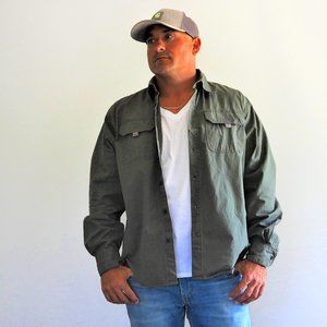 Wrangler Long Sleeve Button Down Shirt (army green)
